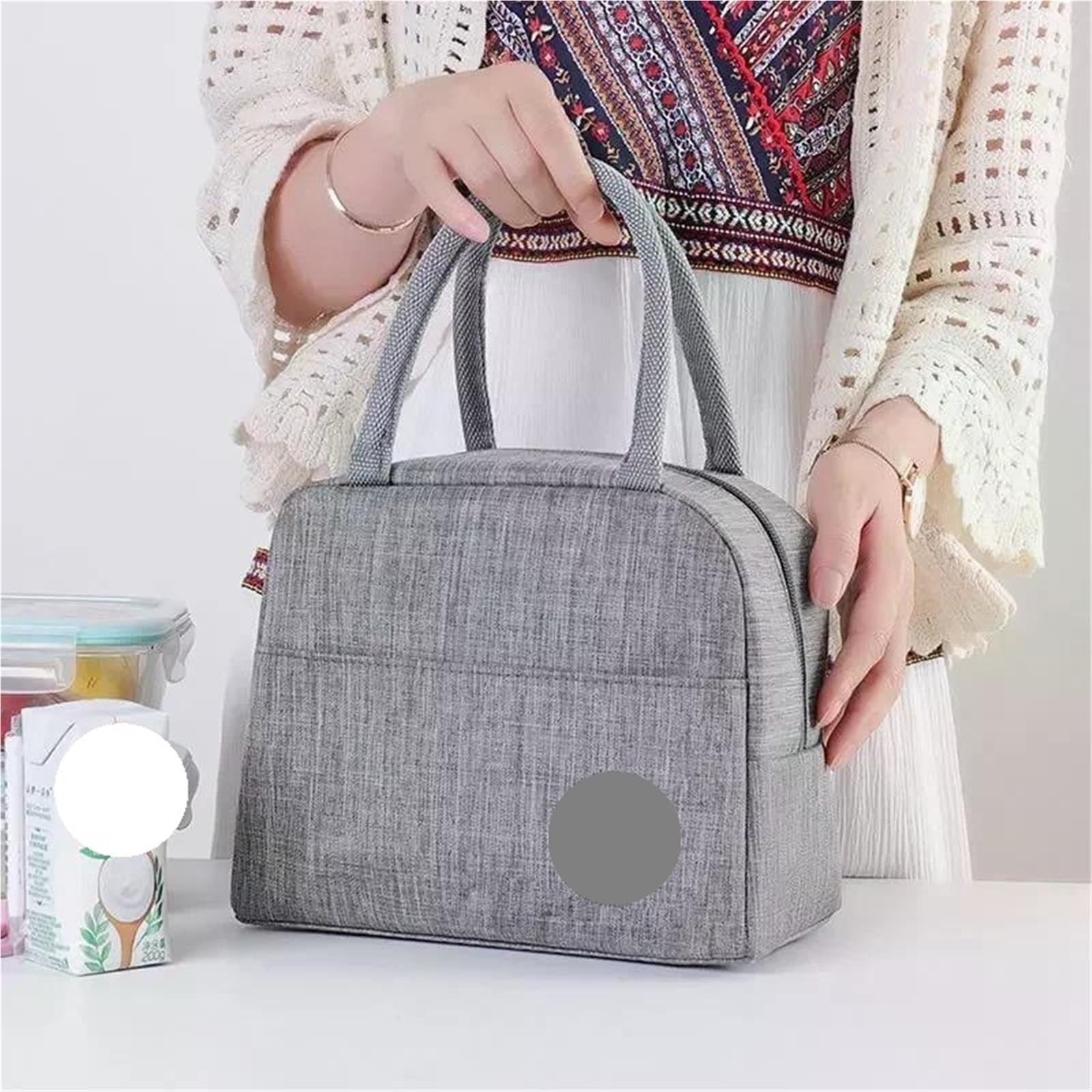 Fiambrera portátil de viaje for Picnic, 2 uds., almacenamiento alimentos, bolsa térmica for desayuno, almuerzo con asa, aislante for mujer y niño Para El Trabajo
