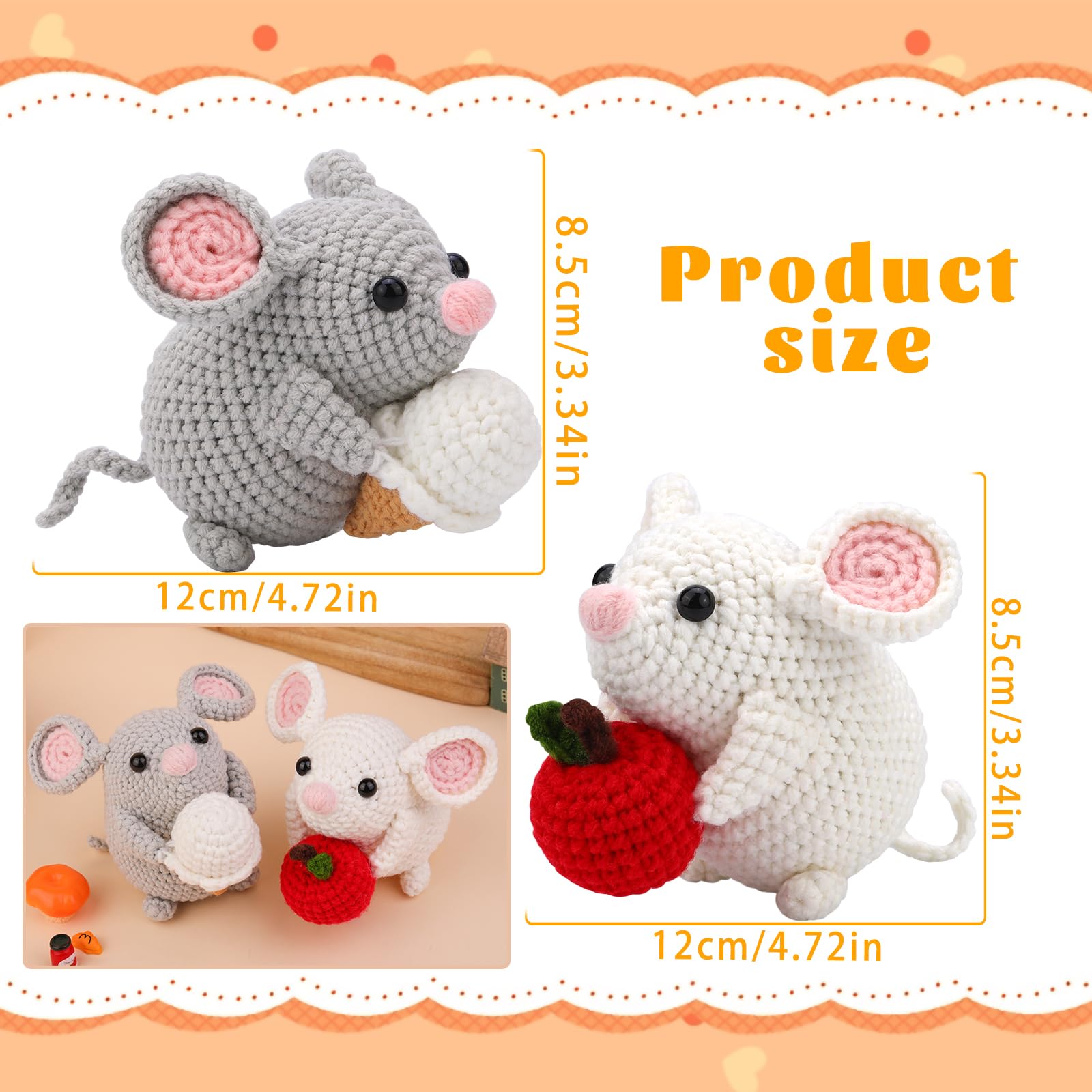 Kogyxe Kit de ganchillo para principiantes, kits de animales de ganchillo Amigurumi con tutoriales de video paso a paso, kit de iniciación de ganchillo para adultos principiantes, 2 familias de