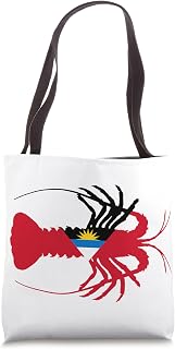 Antigua Flag Caribbean Spiny Lobster Silhouette Tote Bag