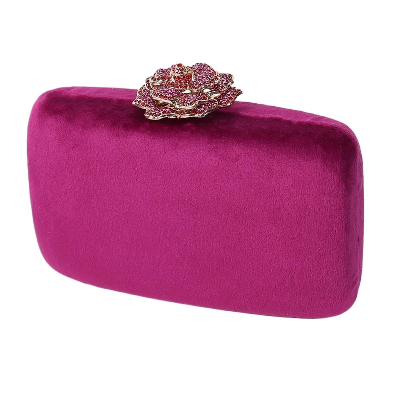 Pochette invernale in velluto con chiusura a fiore diamanti Borsa da sera elegante catena sposa Per Matrimoni e Balli di Fine Anno