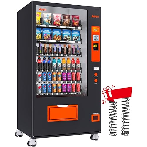 Afen Commercial Snack & Drink Combo Vending Machine, 60 Slot Refrigerated Soda Vending Machine for Business Durable Bulk Supplier, with Bill & Coin Acceptor