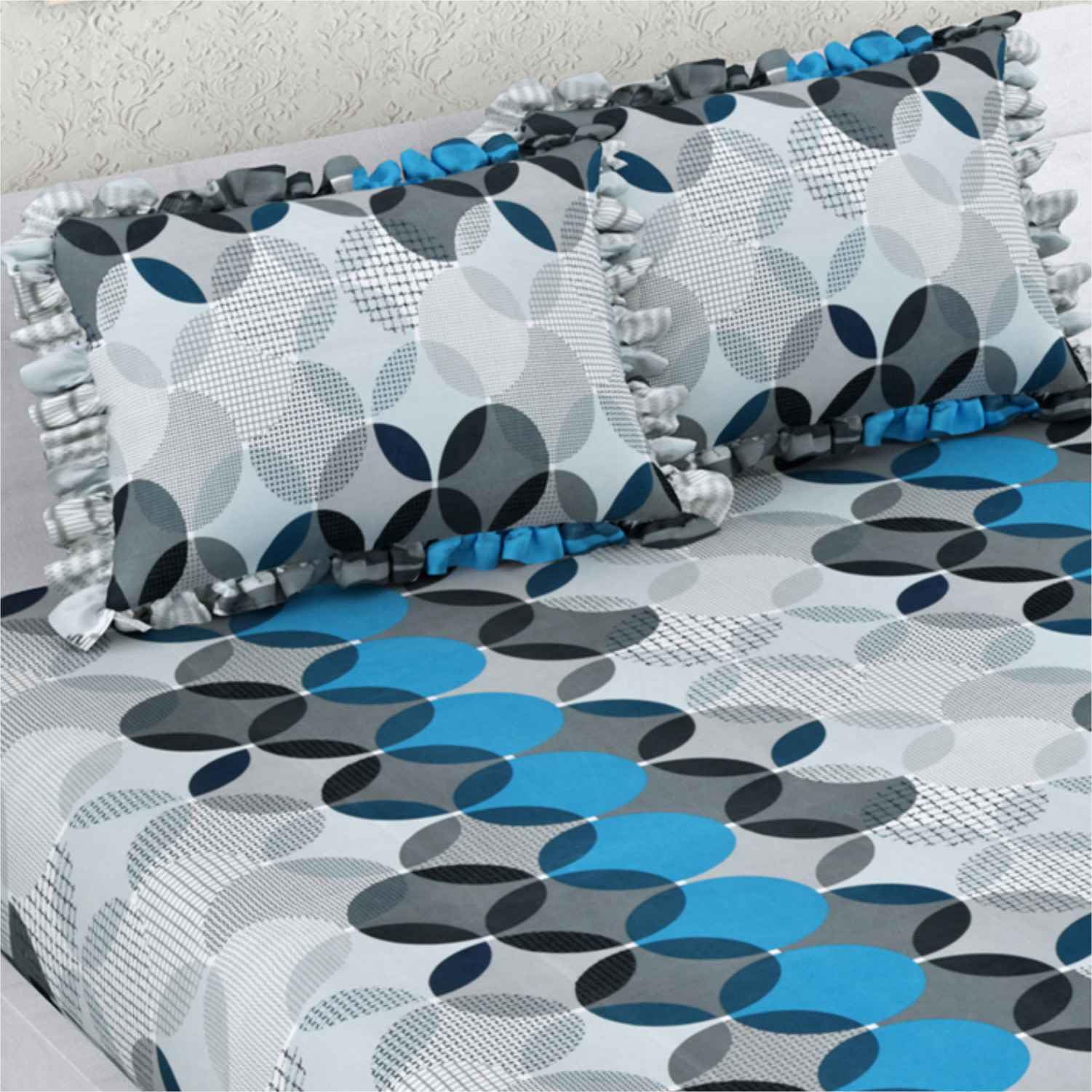 Boho Fitted Bedsheet - Yellow Abstract Design -16