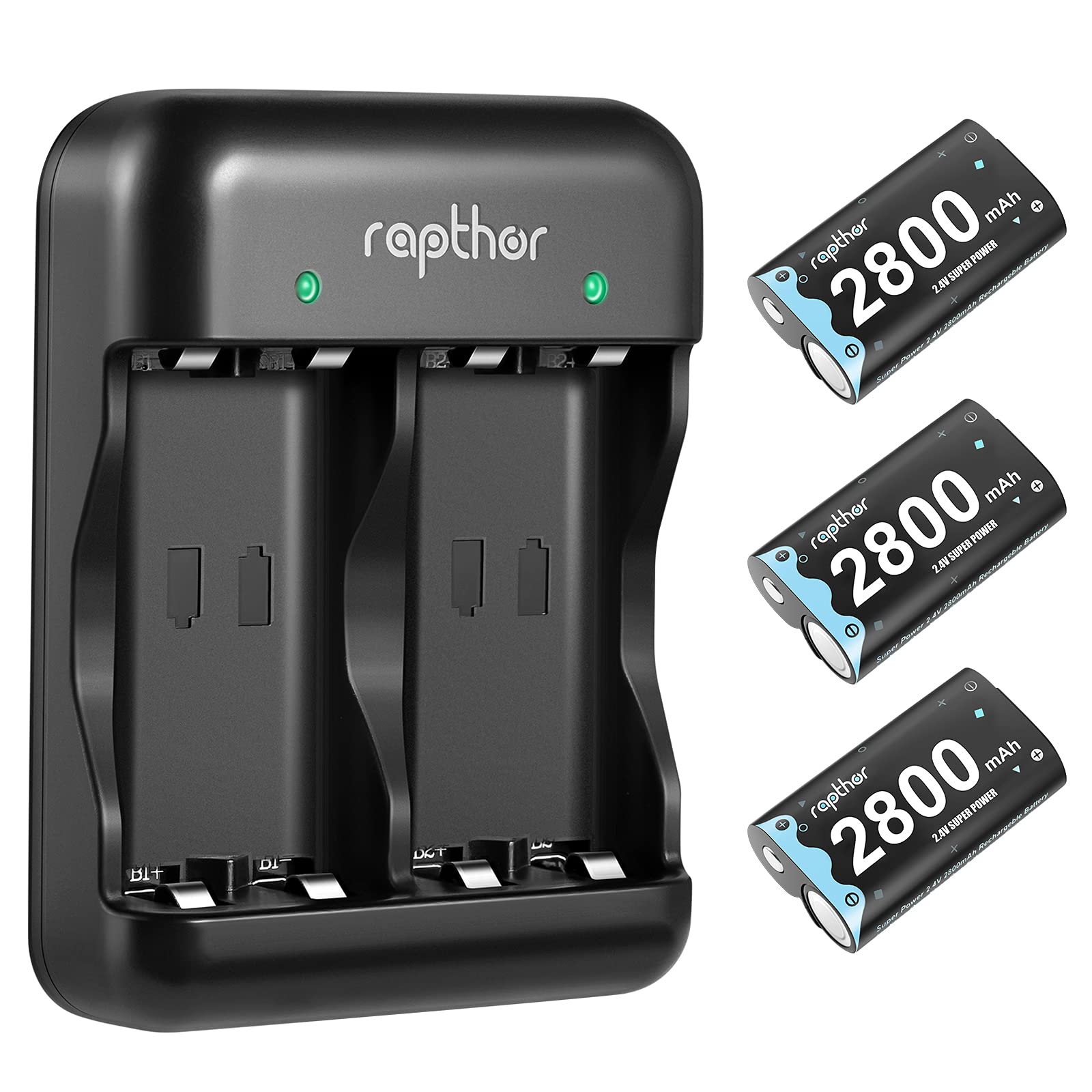 Rapthor Rechargeable 2800mAh Xbox One Controller Battery Pack with Charger for Xbox One S/Xbox One X/Xbox Series S/X Wireless Controller