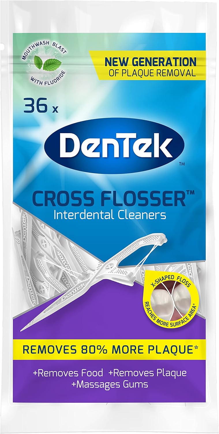 DenTek Cross Flosser 216 x Floss Picks (36 Count x 6 Packs) BigaMart