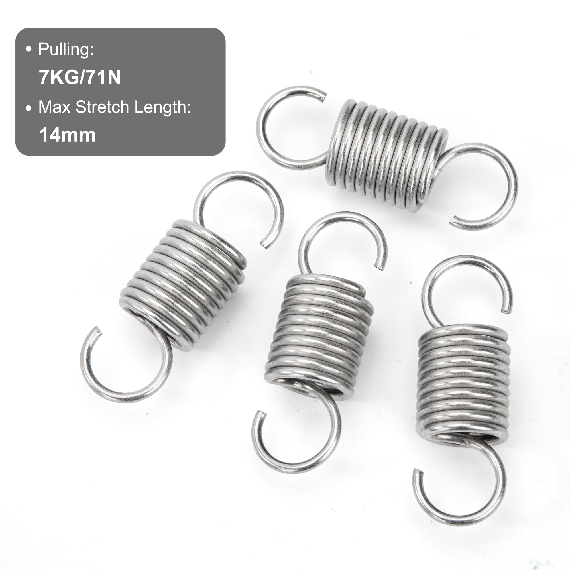 10 Zugfedern Mit Doppelhaken – 1,5x14x45 Mm, Klav Produktbild-Vorschau 2