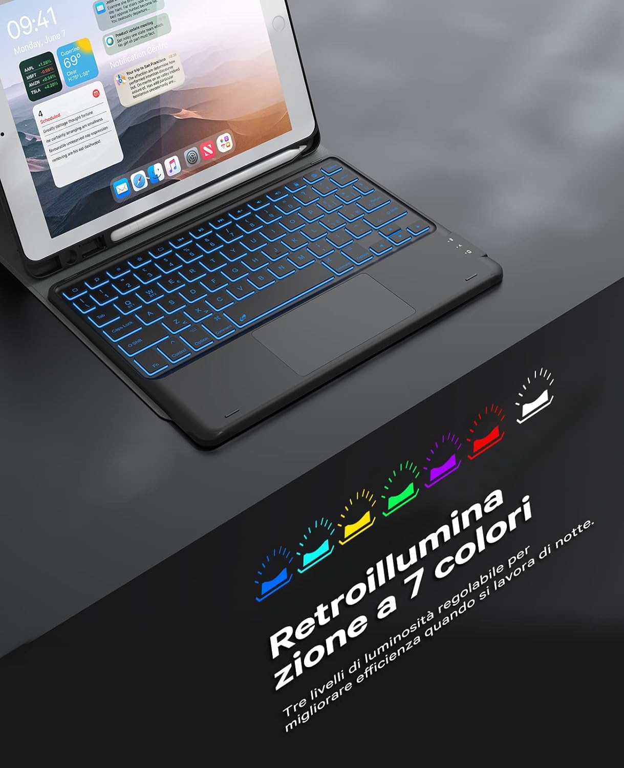 Earto keyboard with 7-color backlight