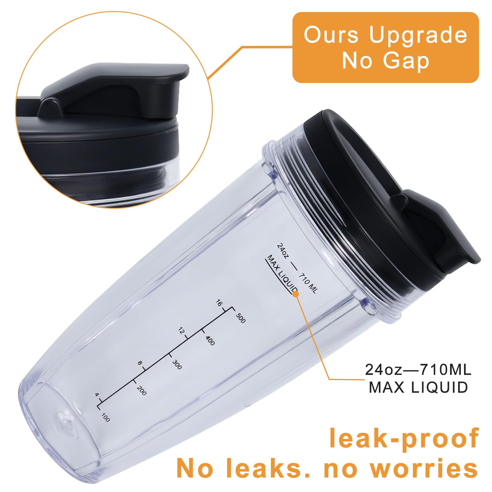 SS150 Blender Blade + 24oz cups Replacement, Only Compatible with Nutri Ninja Foodi Power Blender SS151/SS300/SS350/SS351/SS351TGT/ CO351B/ SS100/ SS101/SS101C/ CO101B