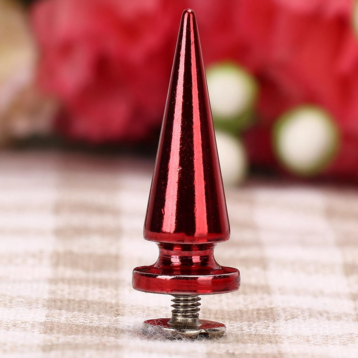 10 Pack Cone Studs and Spikes for Clothes,Red Copper Metal Leather Rivets Stud Set with Screws for Clothing Accessories DIY Craft Decoration