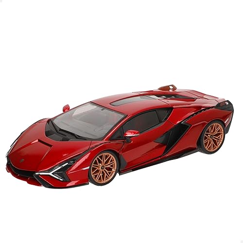 Bburago Lamborghini Sian FKP 37 Rojo con Ruedas de Cobre 118 Modelo Fundido a Presión Coche 11046 TY-18-11046R