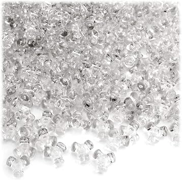 The Crafts Outlet 1,000pc Plastic Transparent Tribeads 10mm Clear Beads