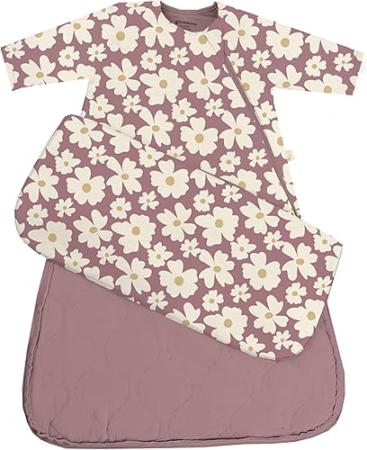 GUNAMUNA Bolsa de dormir unisex de manga larga para bebé, 1.0 TOG, rayón suave, cambios de pañales fáciles, estilo 2701