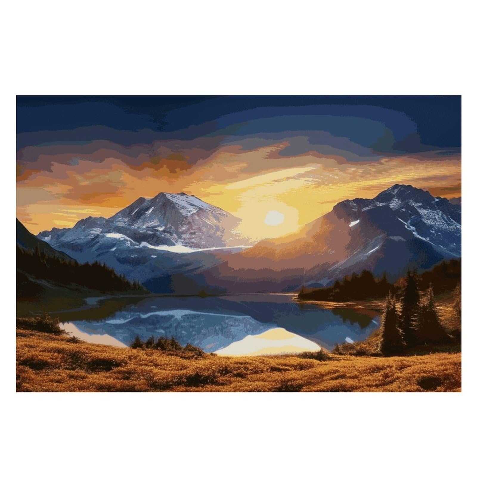 Mountain Sunrise Placemats Heat-Resistant Washable Place Mats Anti Slip Dining Table Place Mats Wipeable Dining Table Mats Kitchen Decoration Placemats 17.7’’×11.8’’