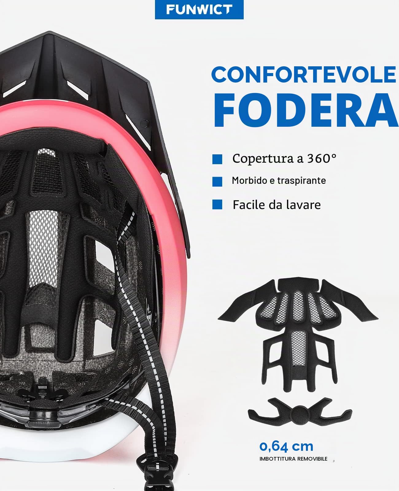Casco Bici per Uomo Donna Adulto, Leggero Casco MTB con Visiera Rimovibili Occhiali Magnetici Staccabili e LED Luce Ricaricabile, Casco Ciclismo da Corsa Caschetto Bici (M: 54-58 cm, Rosa)