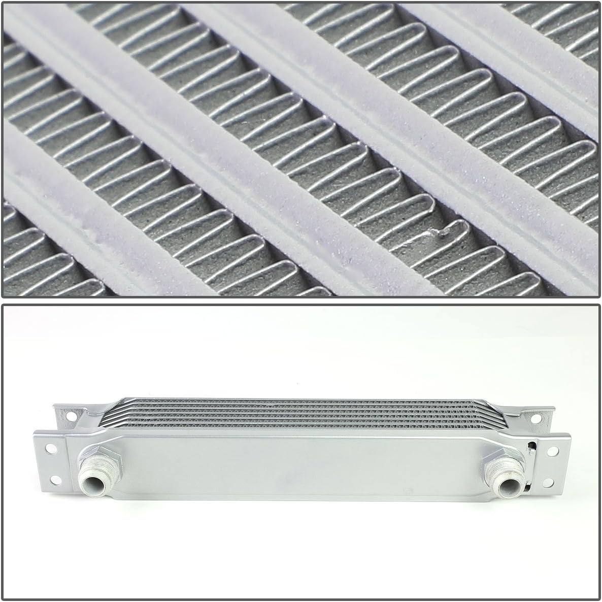 Auto Dynasty Universal Automotive Silver Aluminum 7-Row Engine & Transmission Oil Cooler
