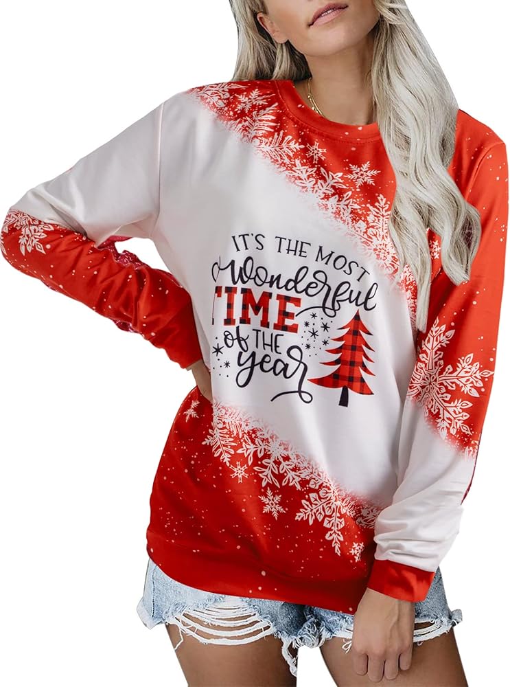 Christmas print long sleeve shirt Clearance