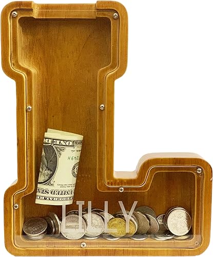 Alcancía de madera personalizada para niños y niñas con letras infantiles, nombres grabados con láser personalizados, alcancía de letras creativas,