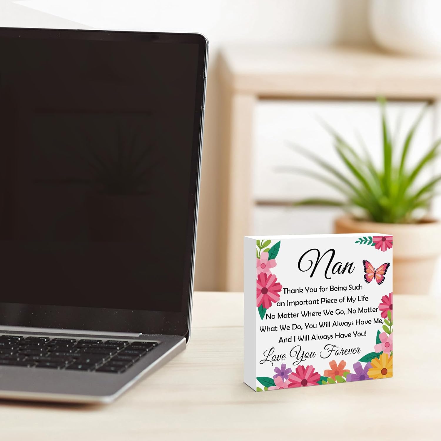 Nan Gifts for Grandma Unique Wooden Block Sign Desk Table Decor Sign for Nan Christmas Birthday Mothers Day Gift for Grandma from Granddaughter Grandson Grandkids - Image 5