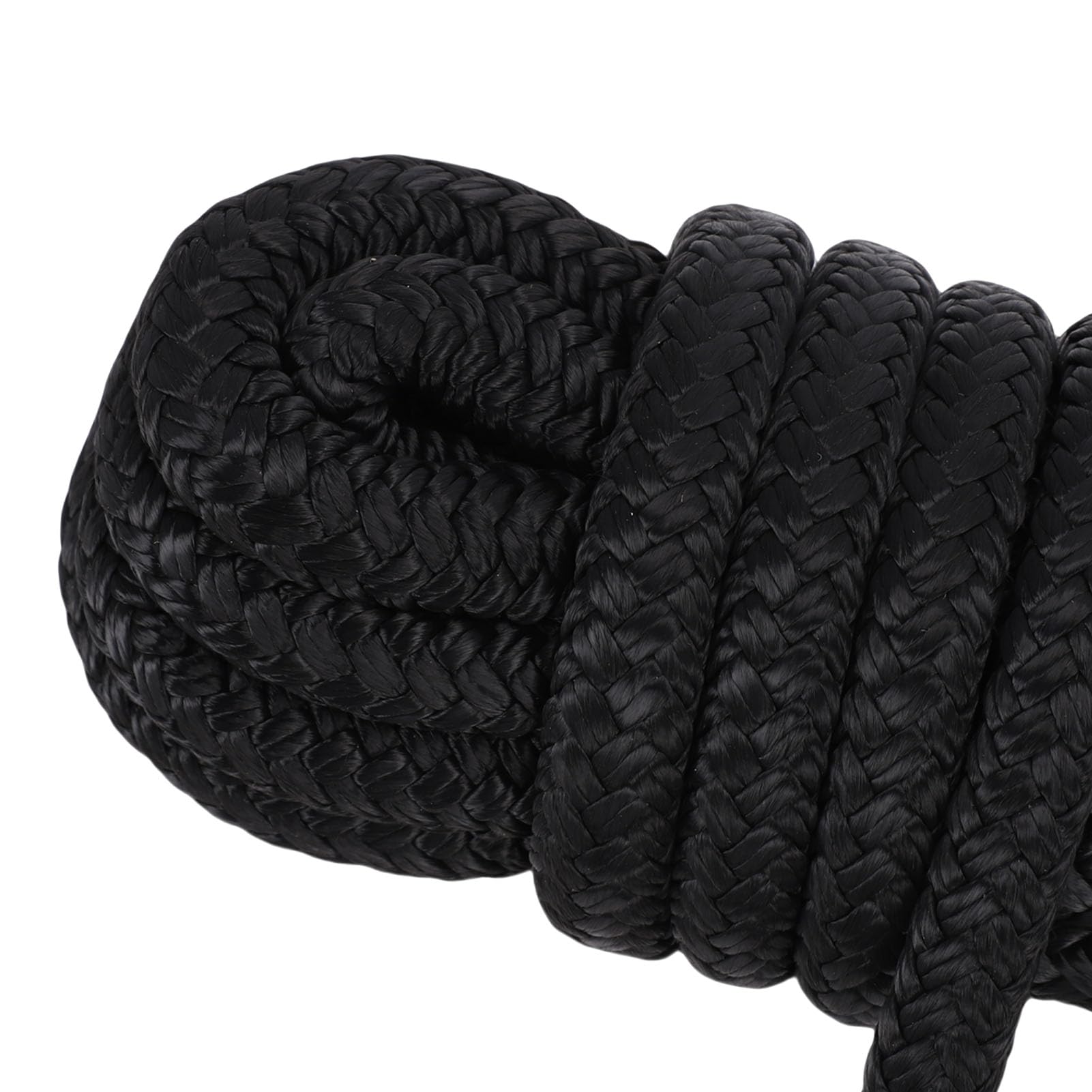 Generic Cavo per Ormeggio in Nylon Intrecciato Doppio, Corda per Barche di Grado Marino da 3/8 Pollici X 15 Piedi per Barche Fino a 35 Piedi (Nero)