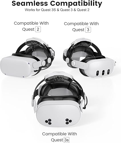 Miniatura 2 de Kawaye Correa para la cabeza Meta Quest 3SQuest 2Quest 3, doble perilla ajustable Elite correa de repuesto, correa para auriculares VR con dos
