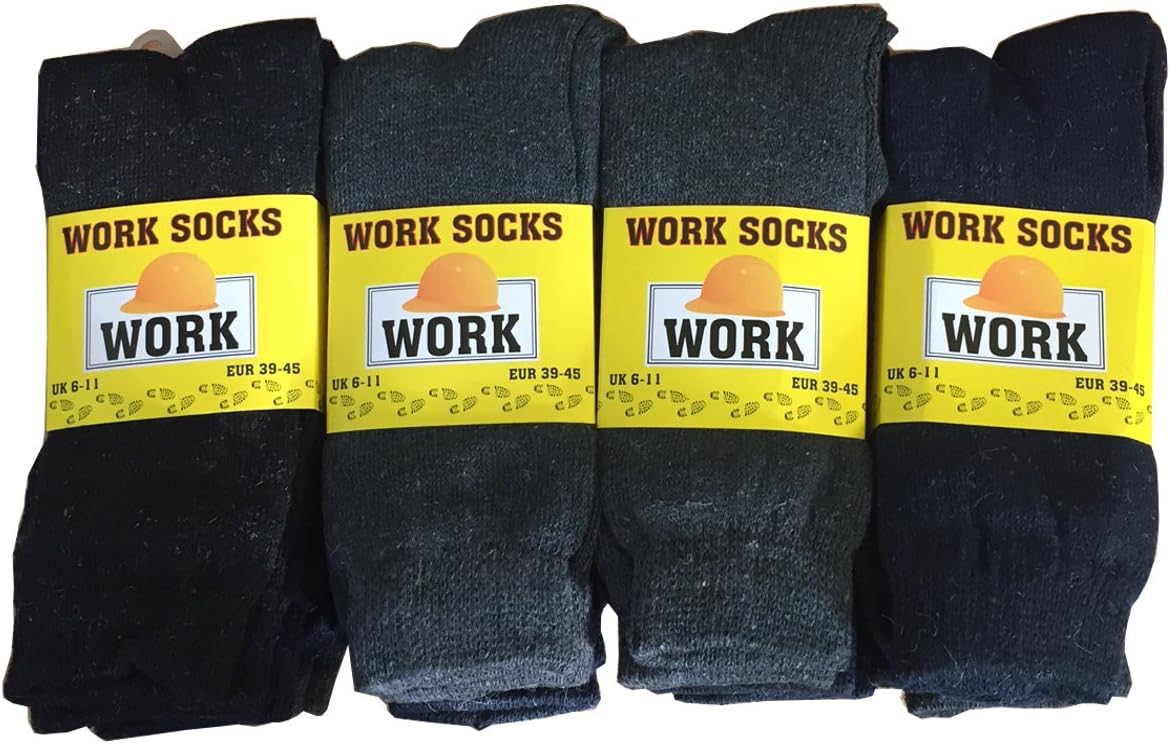 12 pairs men’s thermal spa send thick work socks, size 39-46 (UK 6-11)