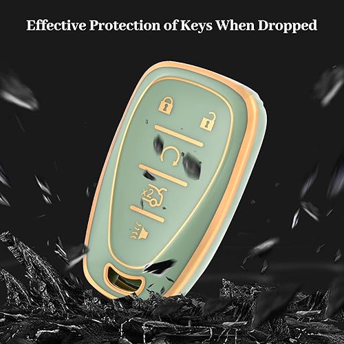 Vista 12 de OFFWEGO - Funda protectora para llavero de Chevrolet, funda protectora de TPU adecuada para Chevrolet Malibu Tahoe Camaro Equinox Cruze Silverado