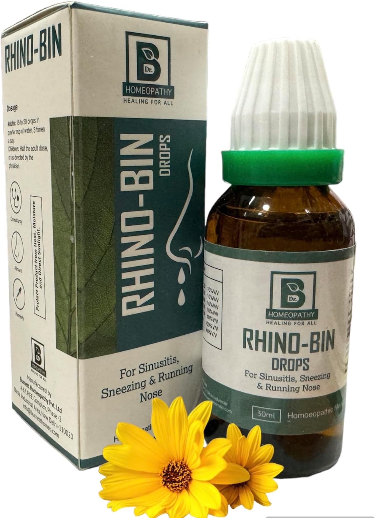 Medaq-04 Burnett Rhino Bin Drops Homeopathy - Set of 1 Bottle