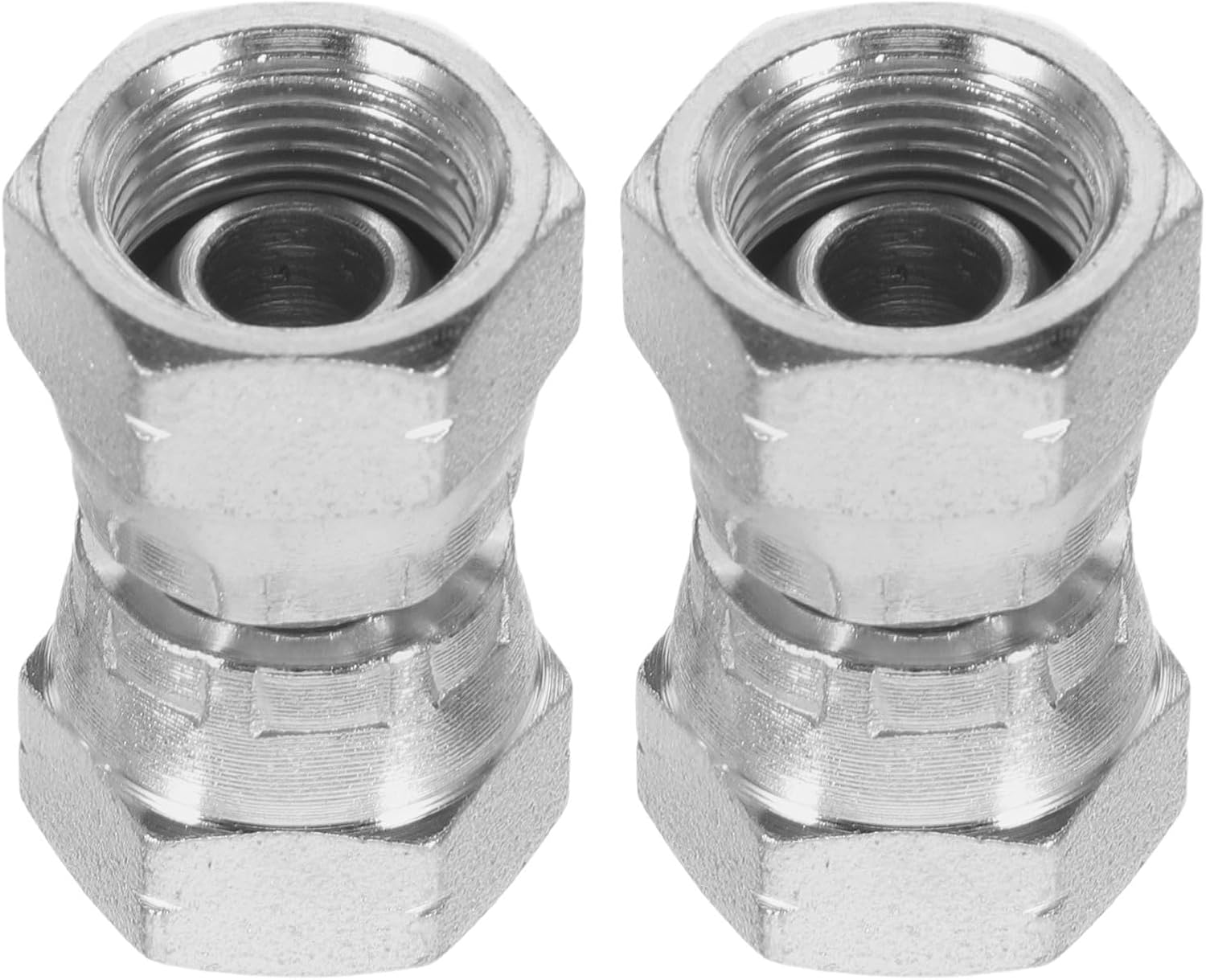 2 Pcs Stainless Steel Hydraulic Swivel Adapter 3/8 Inch Bsp Female