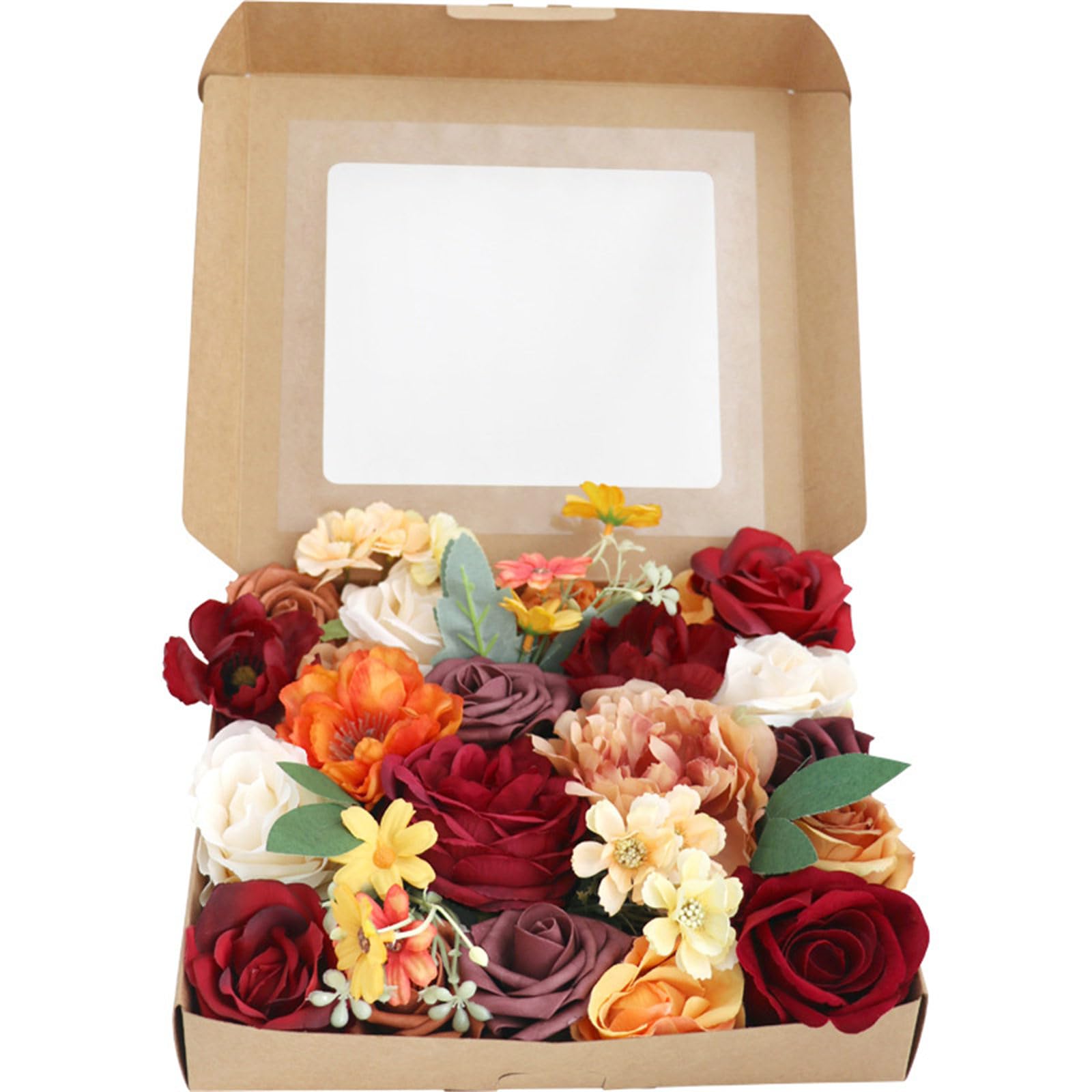 Elnwnnkc E Lnwnnkc Artificial Ros Flower For Wedding Party Decoration Realistic Silk Florals Ornament With Bridal Bouquet Accessory Realistic Silk Roses