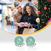 Vista 115 de Jade Earrings Studs,Green Jade Earrings for Women,925 Sterling Silver Earrings Studs for Sensitive Ears,Handmade Jade Earrings for Birthday
