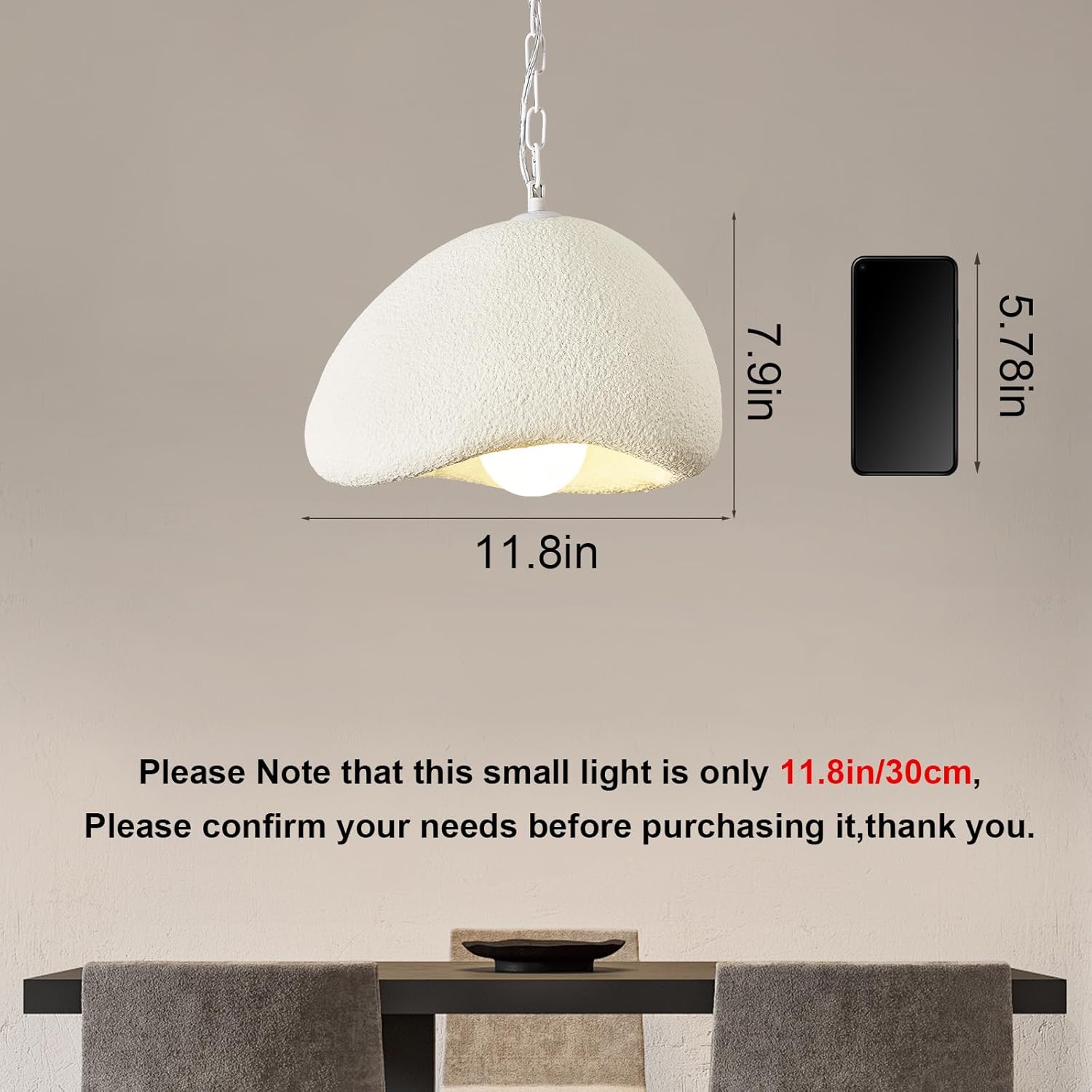 wabi sabi pendant lights,11.8in white modern pendant light resin hanging lamp kitchen island lighting modern japandi chandelier for dining room bedroom hallway restaurant foyer 11.8in white-b