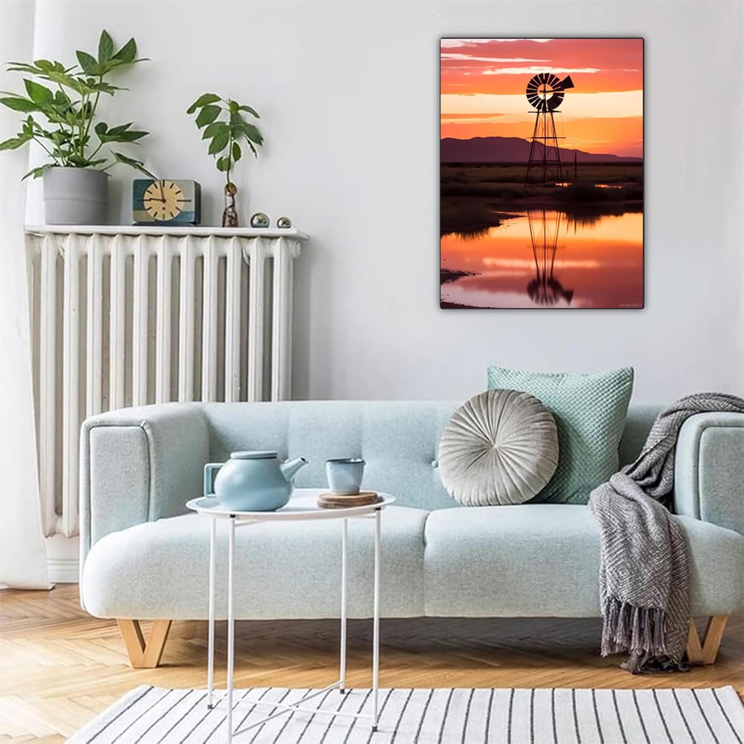 UPABLUNSO Old Windmill at Sunset Diamond Painting Kit for Adults Diamond Painting Kit for Adults Landscape 5D Diamond Dots Kits Painting Crafts for Home Decor 12x16 Inch