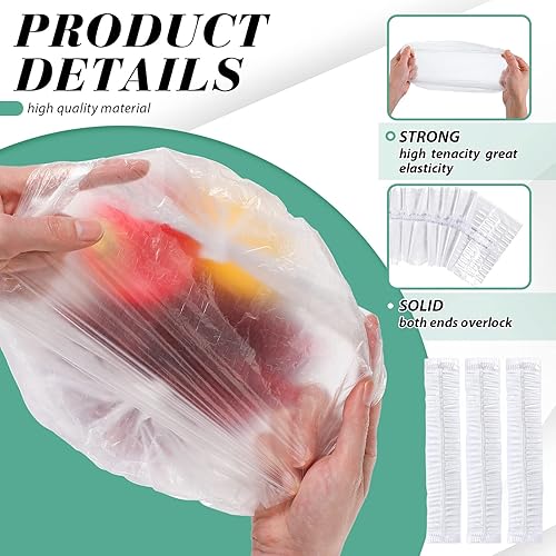 Miniatura 3 de Leyndo 1000 gorros de ducha desechables de plástico impermeables a granel, procesamiento de cabello elástico, grueso e impermeable, para mujeres,