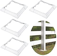 Vista 1 de Falda de vinilo ajustable para postes de vinilo de 6 x 6 pulgadas, base blanca, envoltura de columna de porche para rieles de escalera de madera