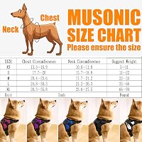 Musonic Légáteresztő Kutyahám Állítható Kényelmes Vezetékkel Kicsi Közepes Nagy Kutyákhoz 7