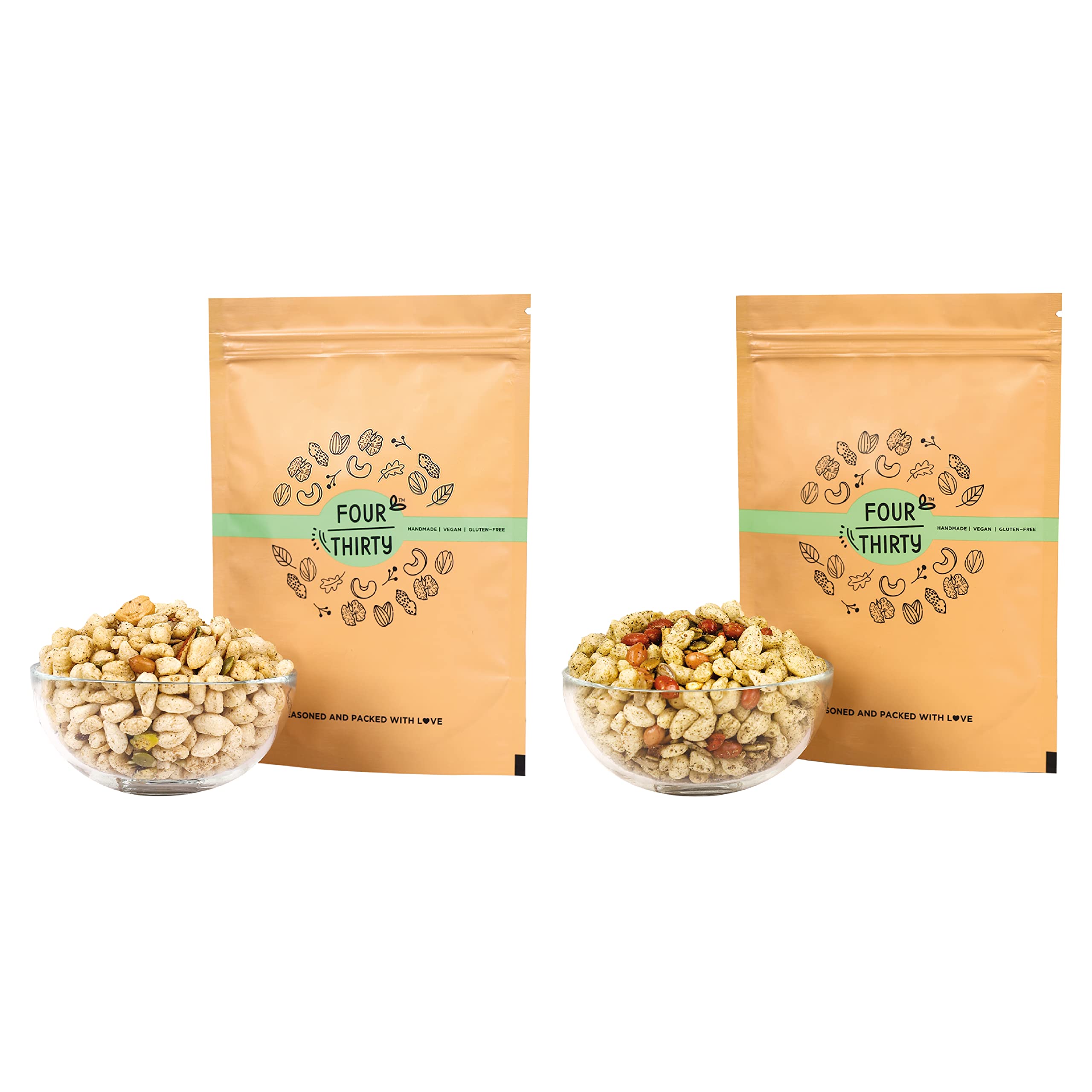 FourThirty Try it all pack - Bhel | Tasty Healthy Snacks | Gluten-Free Snacks | Made With Avocado Oil | Vegan | Sugar-Free | No Preservatives | Pack of 2 | Each Pack 100gms (B0BS1G1MFQ) Amazon Price History, Amazon Price Tracker