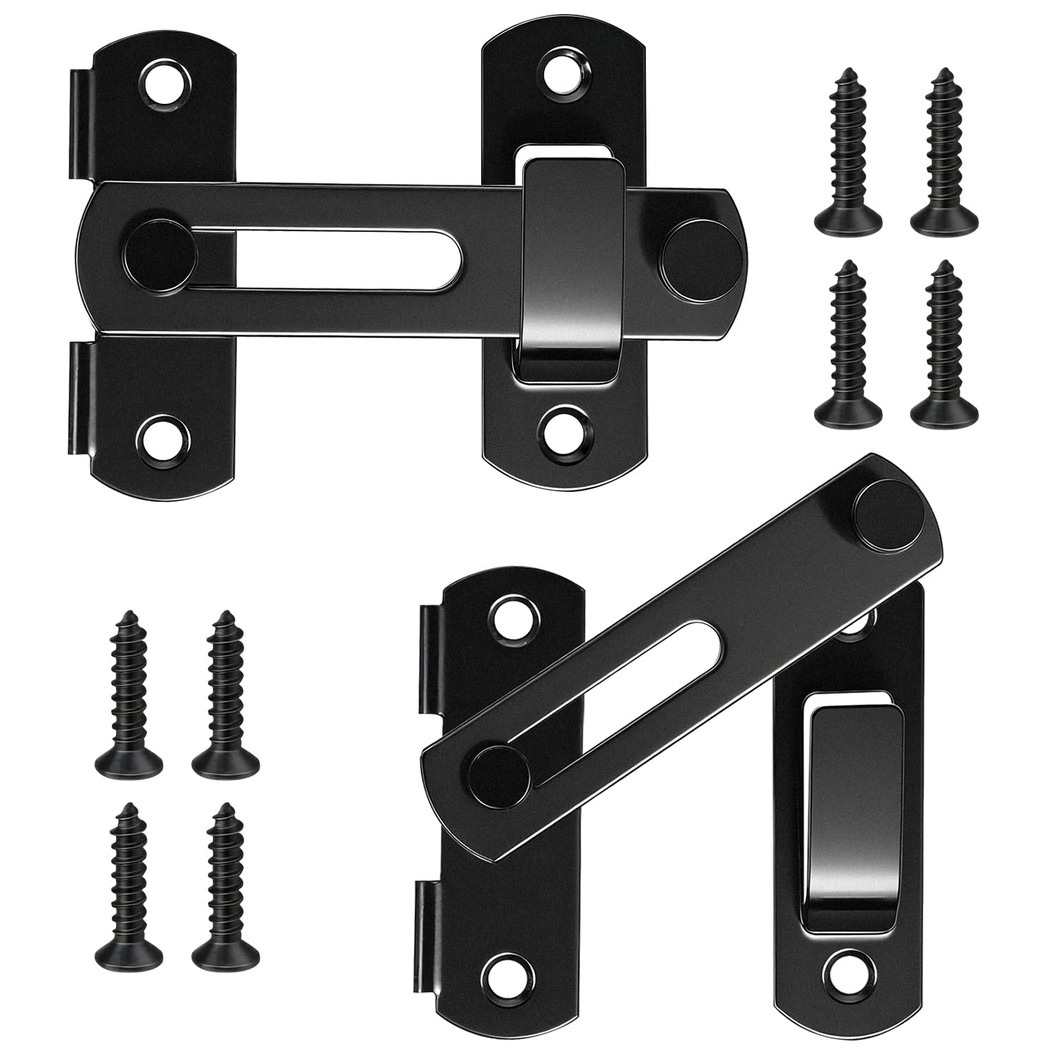 4 Inch Heavy Duty Barn Door Lock Latch - Flip Safety Gate Latch for Sliding Doors, Barn Gates, Pet Proof Fences & Cabinets, Matte Black-image-18