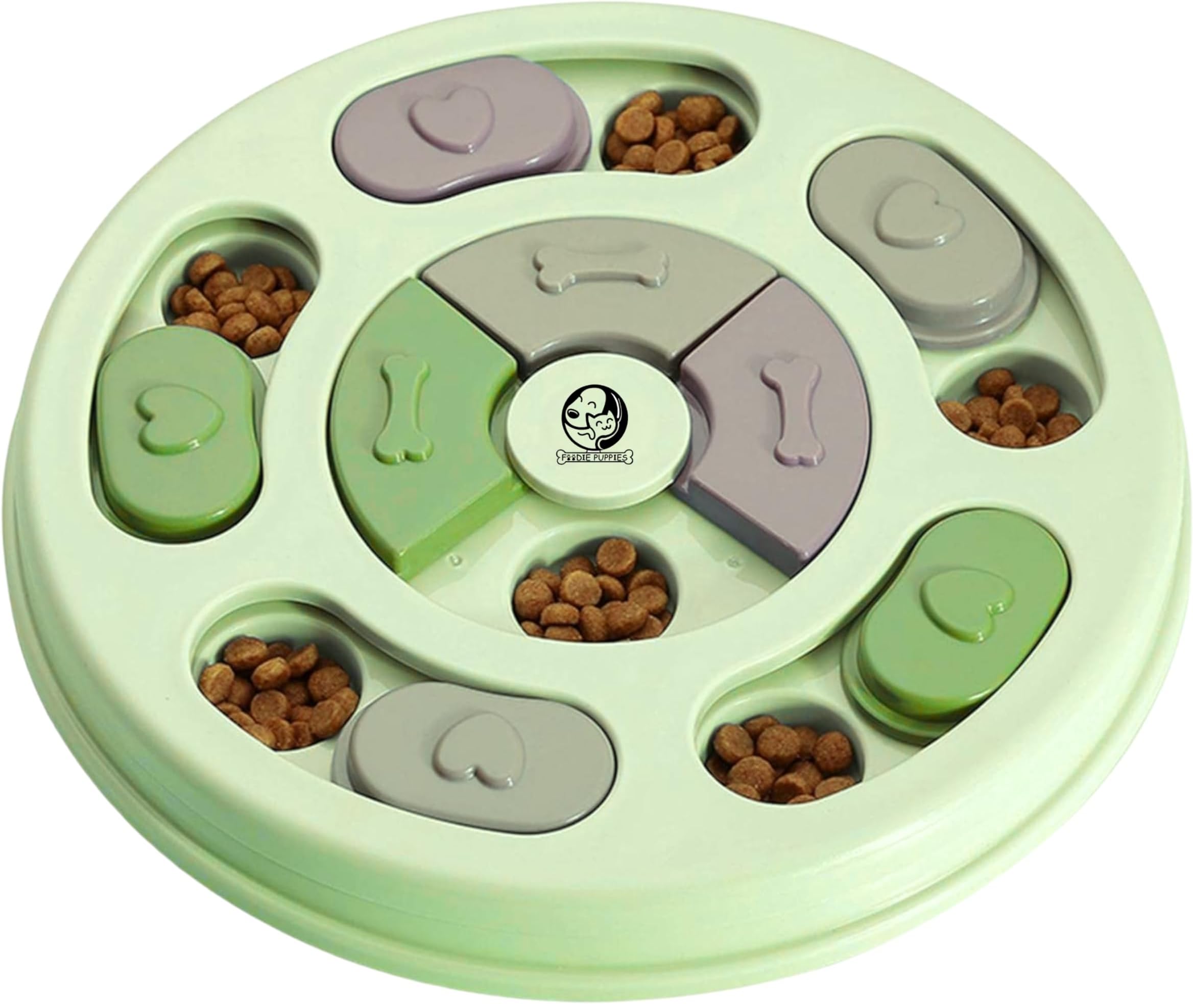 Pet Puzzle Toy for Dispensing Treats, Pet Toys Game for Training and Slow Feed, Non-Slip Feeder Designed for Dog, Puppies, Cats and Kittens (Round Shape) (Multicolour)