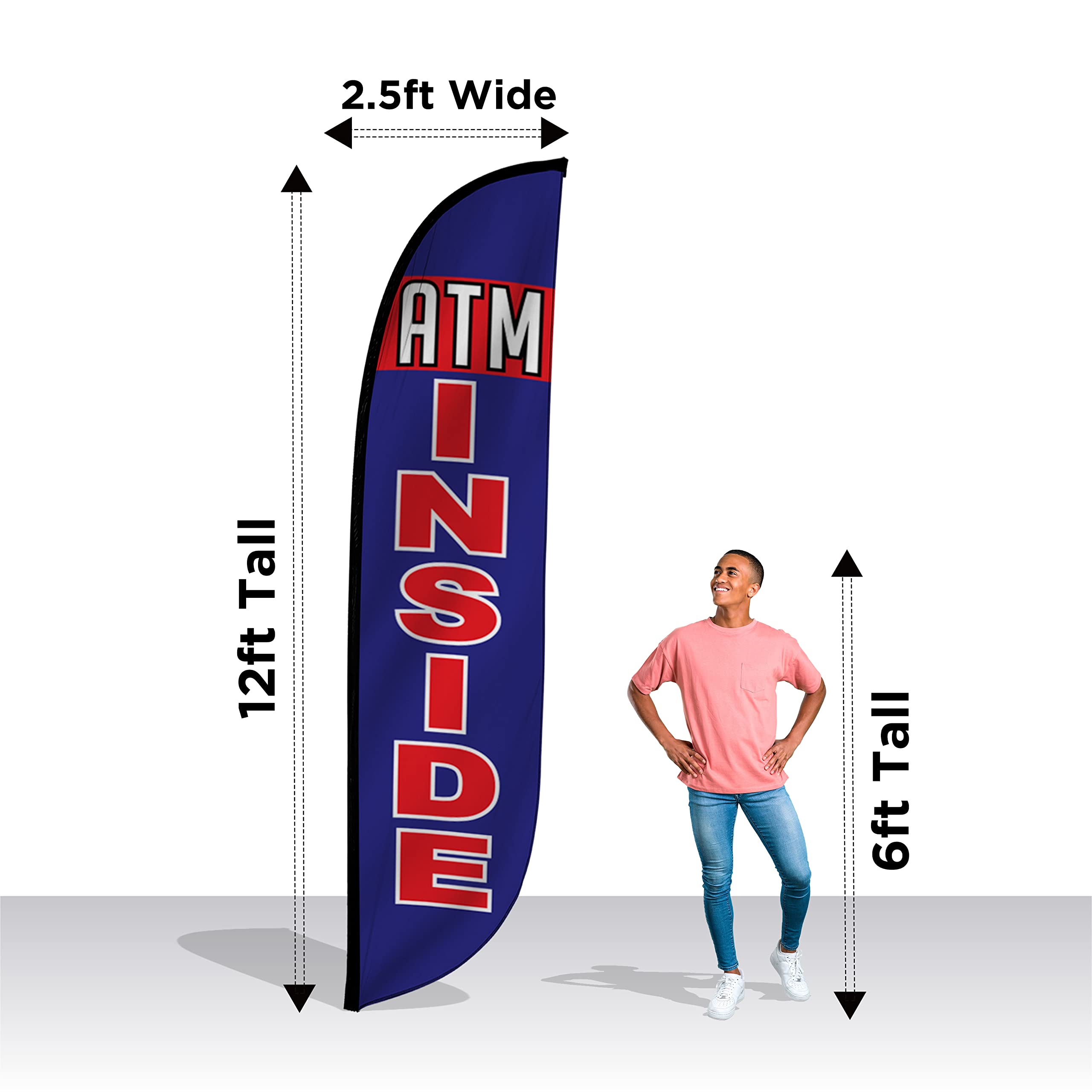 Feather Flag Only Cigars Feather Banner Swooper Flag, Replacement Flag Blue Feathers - Foto 10