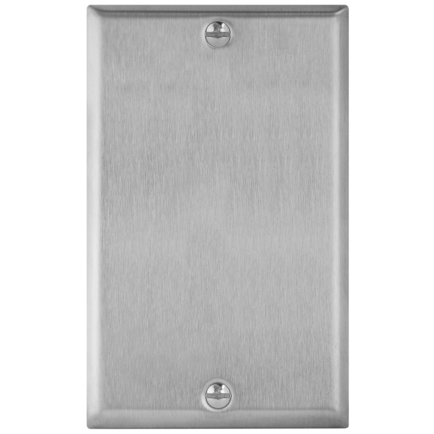 Enerlites 7701 1-Gang Blank Stainless Steel Wall Plate, Standard Size