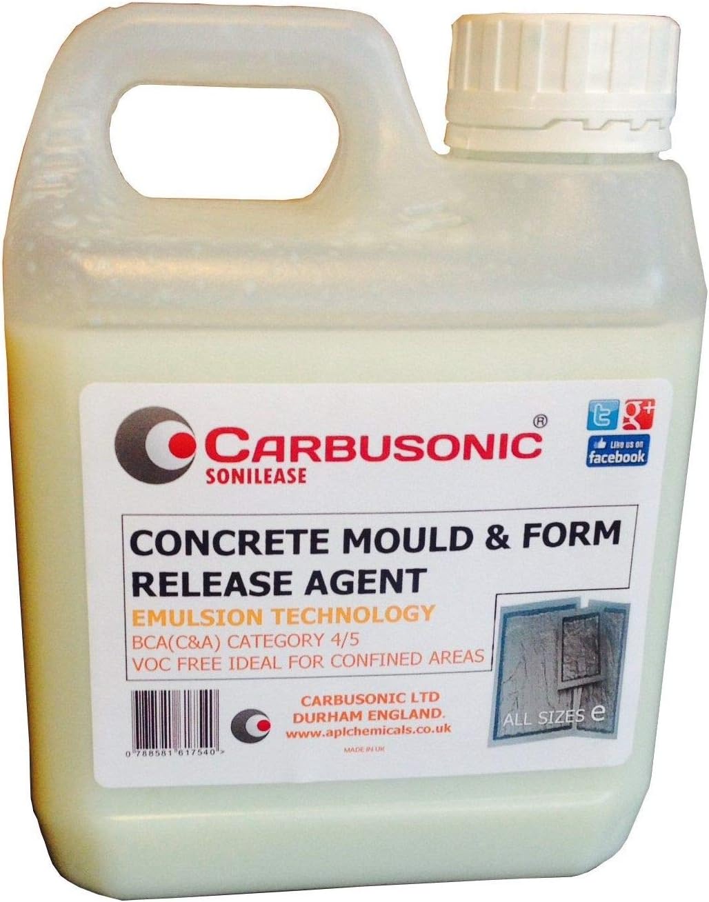 Concrete Mould Release Agent 1 Litre Garden Ornament mouldings Safe