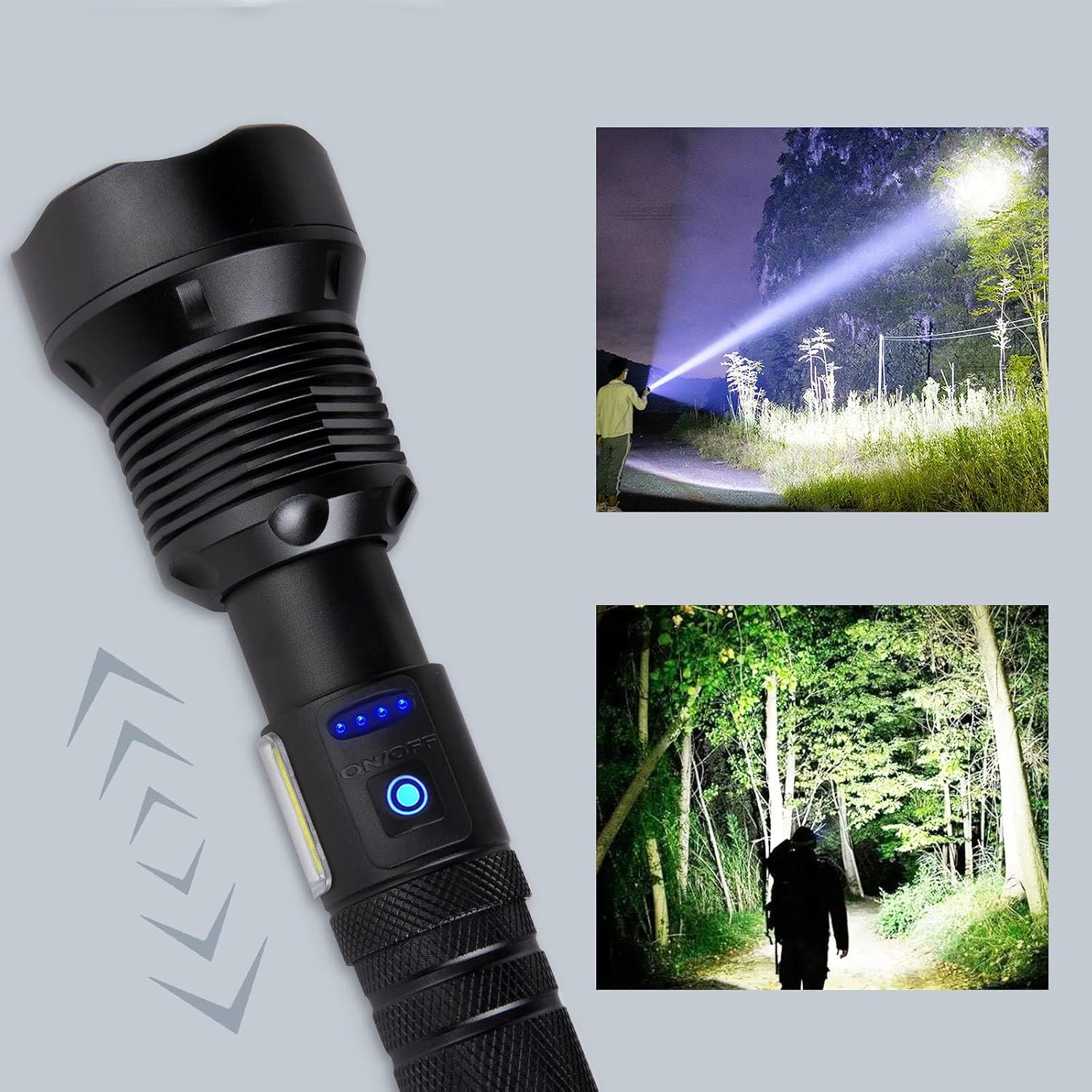 taoquwe Flashlights High Lumens LED Rechargeable, 99,000 Lumen Super Bright Flashlight High Power USB Flash Light,Waterproof Handheld LED Flashlight for Camping Hiking