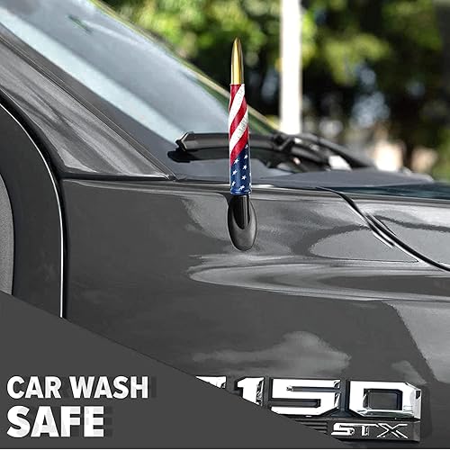 Miniatura 3 de Antena de bala para camión de automóvil con tapas de vástago de válvula para F150 F250 F350 Super Chevrolet Duty Raptor Dodge Ram 1500 2500 3500,