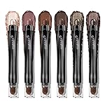 LUXAZA PRO Neutral Eyeshadow Stick Makeup 6PCS Set, Dark Grey Shimmer Matte Cream Eye Shadow for Smoky Eye Brightener Pencil Crayon - A3 Smoky Rose Taupe