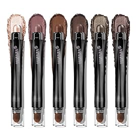 LUXAZA PRO Neutral Eyeshadow Stick Makeup 6PCS Set, Dark Grey Shimmer Matte Cream Eye Shadow for Smoky Eye Brightener Pencil Crayon - A3 Smoky Rose Taupe