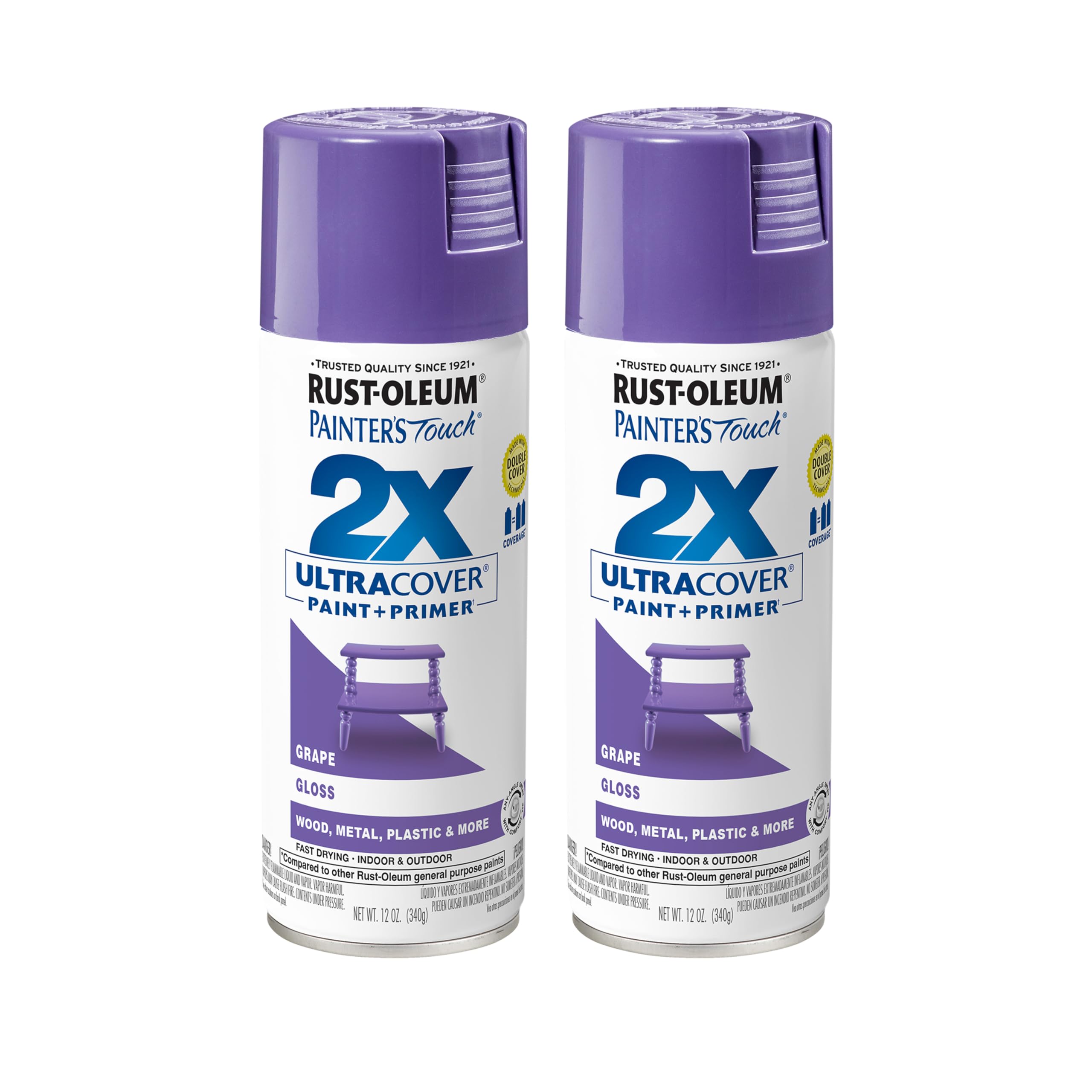 Rust-Oleum Painter's Touch 2X Ultra Cover Spray Paint, Gloss Grape