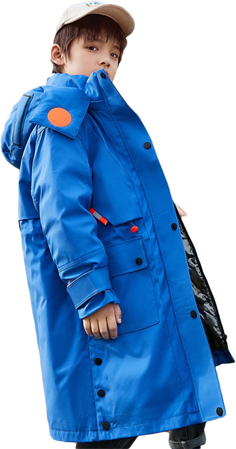Kids Boys Winter Heated Down Jacket Waterproof Thick Heavyweight Warm Hooded Parka Coats White Duck Down Windbreaker
