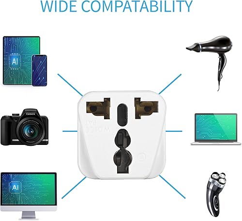 Miniatura 4 de Unidapt Adaptadores de enchufe de viaje de EE. UU. - Convertidor de pines de la UE a EE. UU., paquete de 3 adaptadores de enchufe estadounidense, de