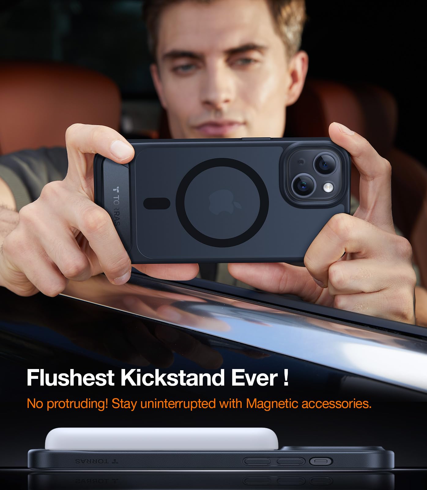 【美品】【TORRASケース付】iPhone 15 128GB ブラック UPRO Pstand Case for iPhone 15 ケース トーラス ブラック｜の通販は