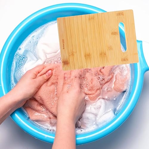 Miniatura 6 de Cabilock Tabla de lavado de mano, pequeña tabla de fregar de madera, ropa interior, tabla de lavar ropa, tabla de lavar a mano, tabla de lavar a