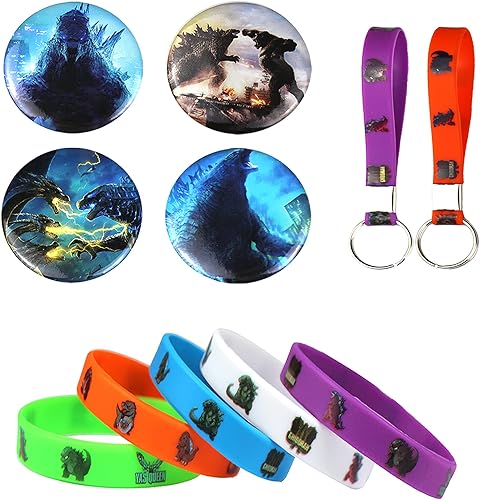 Miniatura 4 de Leimozz Godzilla - Juego de regalos de bolsa con cordón suministros de recuerdos de fiesta de cumpleaños incluyendo bolsa de cordón pasadores de